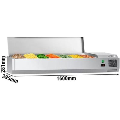 GGM Gastro Kühlaufsatzvitrine ECO - 1600x395mm - 7x GN 1/3 Zilver