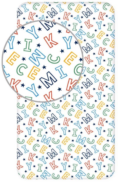 Disney Mickey Letters hoeslaken 90x200 cm