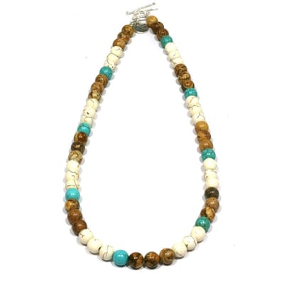 IbizaMen KIDS - Jongens - ketting - edelsteen - groen - bruin - 8mm