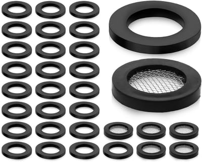 30 Stuks Douche Slang Ringen, 19mm Rubber Douchekop Seal, Douche Slang Ringen met Filter voor Waterdichtheid en Duurzaamheid