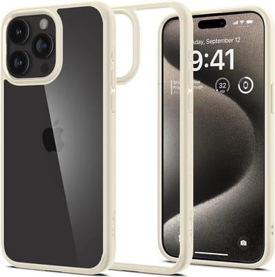 Spigen Ultra Hybrid Hoesje Geschikt voor Apple iPhone 15 Pro Max Matte Beige