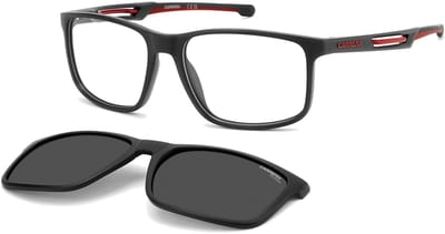 Carrera CA 8933/C MATTE BLACK RED/ GREY POLARIZED CLIP ON 56/17/140 Herrenbrillen Brilmonturen
