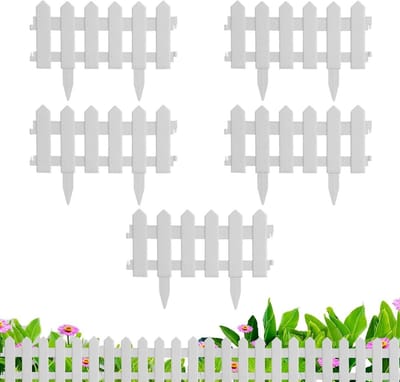 Borderrand Set - Tuinafscheiding Flexibel - Tuin Decoratie - Snelle Hamer-in Montage - Vijf Stuks - Zwart