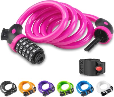 Fietsslot met 5-cijferige Code - 1,2 m Cijferslot voor Fiets, Mountainbike en Scooter