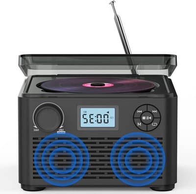 Draagbare CD-speler - Muziekspeler Radio - Muziek Luisteren - Bluetooth Connectie - 4000 mAh - Grijs