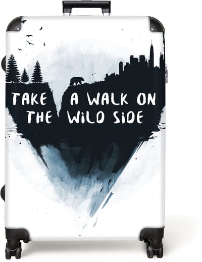 NoBoringSuitcases.com® - Koffer groot - Reiskoffer lichtgewicht - Natuur - Stad - Beer - Quote - Rolkoffer met 4 wielen - Grote trolley XL - 98 liter bagage
