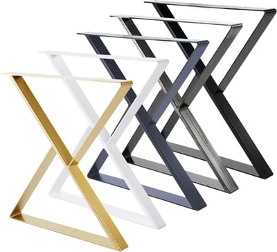 Tafelframes X-vorm - Tafelonderstel Bureaupoten - Meubels Maken - 60x20 mm Profielen - 60x75 cm - Zwart