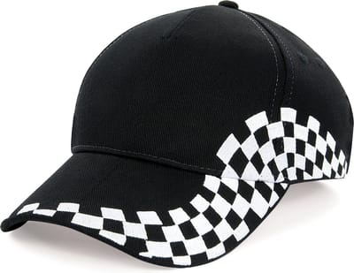 Beechfield Grand Prix Cap B159 - Black / White - One size