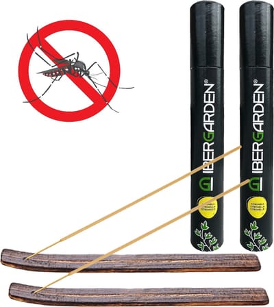 Citronella Anti-Mug Wierookstokjes 80 stuks met 2 houten wierookhouders