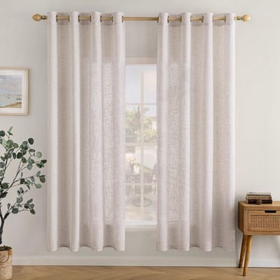 Dailygoods- Gordijnen 140 x 160 cm - Doorshijnend - Ivoorkleurig - 2 Stuks - Modern - Blokkeren 95-99% Licht - Raamdecoratie