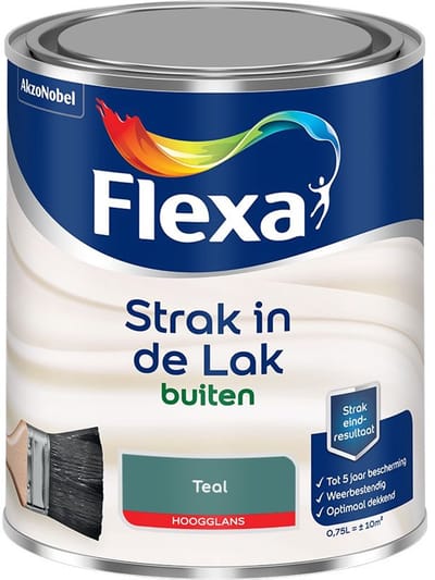 Flexa - Strak In De Lak Buitenlak Hoogglans - Teal - Mengverf - 750 Ml