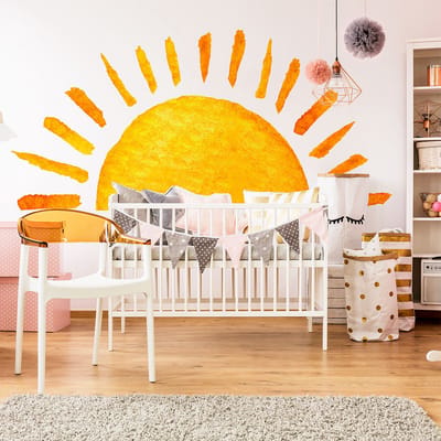 Vooraf gelijmd vliesbehang met gigantische muurschilderingen - SUNSET - 90x110cm