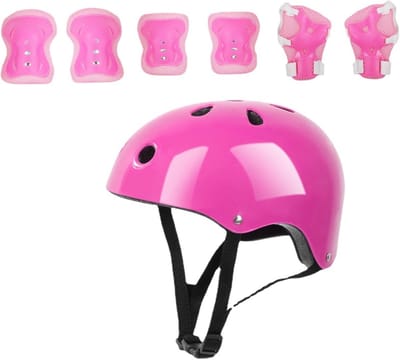 Kinderhelm Beschermset - Veiligheidsuitrusting - Buitensporten - Veelzijdige bescherming - Pakket 24x21x17cm - Roze