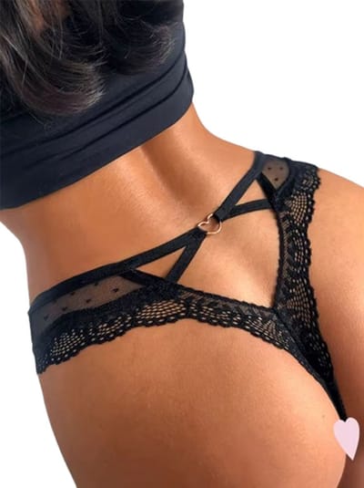 Sexy Zwarte Kant String - Verleidelijke Lingerie voor Dames - Slip - Ondergoed