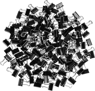 SnelShoppen - 150pcs Foldback Clips 19mm Metalen Paper Clips Binder Clips Multifuntionele Klemmen Zwart Voor Documenten, Papier, Notities en Kantoorbe