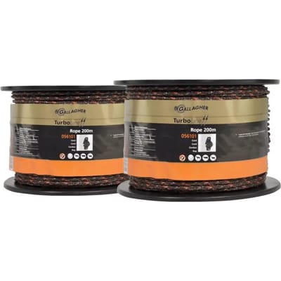 Gallagher Duopack TurboLine Cord Terra (2x200m) - Voor duurzame stroomgeleiding in terra kleur