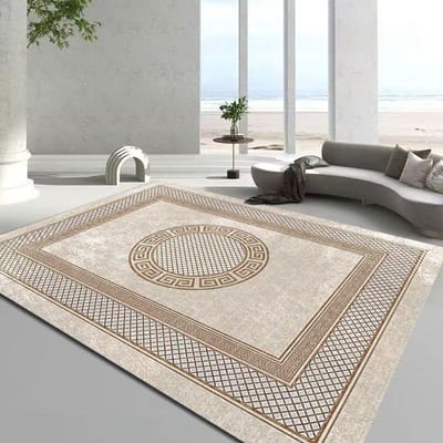 Tapis Décoratifs Grande Surface Style Européen Luxe Motif Cadre Maison Tapis de Salon Chambre Salon Tables Basses Tapis de Sol Doux 200*230cm