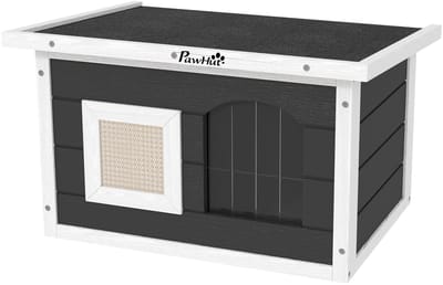PawHut - Kattenhuis - met krabmat - Deurklep - scharnierend dak