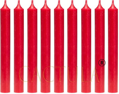 Cactula mooie dinerkaarsen 19.5 cm Rood 18 stuks | 6 branduren
