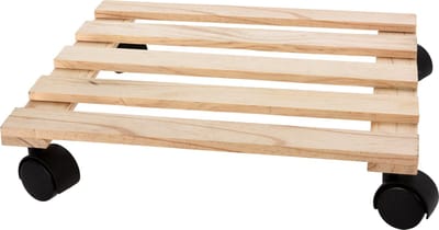 Pro Garden Plantentrolley - hout - naturel - vierkant - 28 x 28 cm - 50 kilo