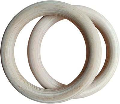 Houten Gymnastiekringen - Oefenringen Lichaamsgewicht - Kracht Training - Ergonomische Handgrepen - 7 Inch Diameter