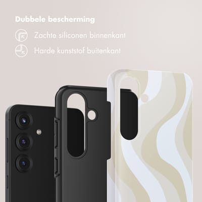 Selencia Hoesje - Geschikt voor Samsung Galaxy S25 - Backcover - Desert Waves Beige