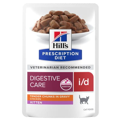12x85g Hill's Prescription Diet i/d Digestive Care Kitten Kip in Saus nat kattenvoer