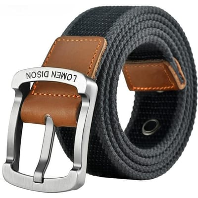 Outdoor Canvas Herenriem Effen Kleur Gestreept Geweven Legering Gesp Sport Overalls Riem voor Mannen brown