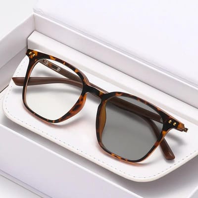 Mode Vierkante Fotochrome Myopie Bril Vintage Kleurveranderende Bijziendheid Bril Mannen Vrouwen Retro Recept Zonnebril 0 gray
