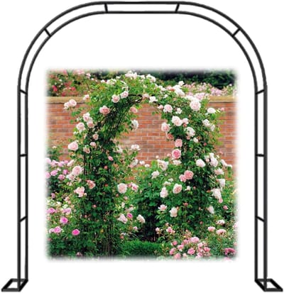 Metalen Rozenboog - Tuinboog Klimplanten - Tuin Decoratie - Weerbestendig Metaal - 140 x 230 cm - Zwart