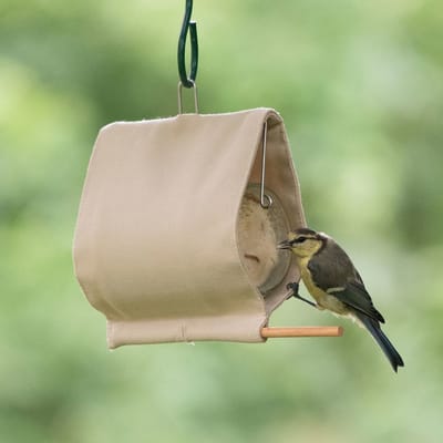 CJ Wildlife Pindakaaspothouder voor Vogels - Malibu - Vogelpindakaas Houder - Hangend Vogelvoederhuisje Pindakaas - Katoen - Beige/Wit