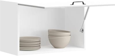 Keukenkast Hangend - Keukenmeubel Bovenkast - Keuken Organiseren - Glazen Deuren - 60x31x40cm - Wit