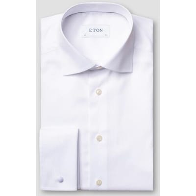 Eton Overhemd Rich Cotton Uni Signature Twill French Cuffs Wit / male