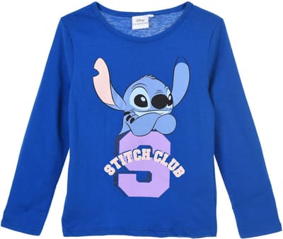 Disney Lilo en Stitch Shirt - Lange Mouw - Stitch - Blauw - Maat 92/98 (3 jaar)