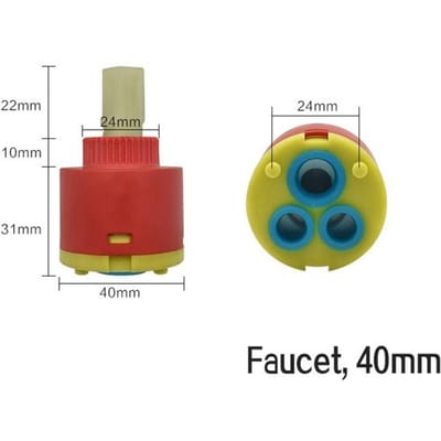 Robinet de Remplacement pour Salle de Bain Froid et Mitigeur Noyau de Valve en Céramique Accessoires de Robinet de Douche 3540mm Vasque à Laver Noyau Marche/Arrêt