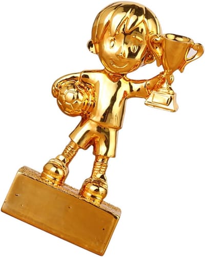 Voetbal Trofee - Gouden Prijs - Prijsuitreiking - Hars Ambacht - 6x12.5CM - Goud
