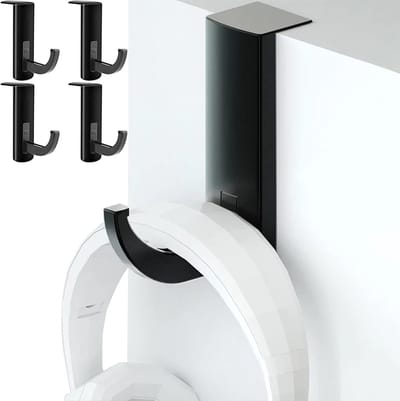 Thijox - Hoofdtelefoonstandaard 4 Stuks, Gaming Headset Houder, Hoofdtelefoonhouder voor Onder en Boven Tafel, Opberghaak voor Hoofdtelefoon, Ruimtebe