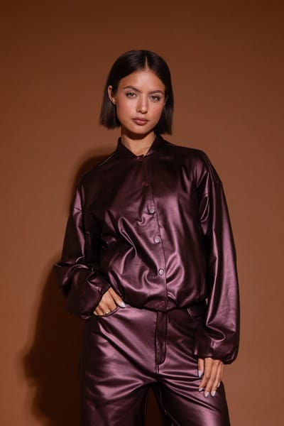 STUDIO AMAYA Isabella Jacket Brown Maat: XL | Leren Jassen Outlet | Dames | Bruin
