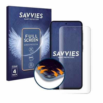 Savvies - Screenprotector voor Samsung Galaxy A55 5G - Folie Beschermfolie transparant volledig dekking 4 Stuks