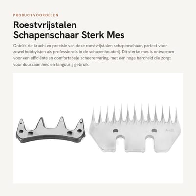 Dailygoods- Schapenschaar Mes Roestvrij Staal - Vervangend Mes - Universeel - Hoge Hardheid - 13 Tanden - Rechte Snijkant - Tondeuse Mes