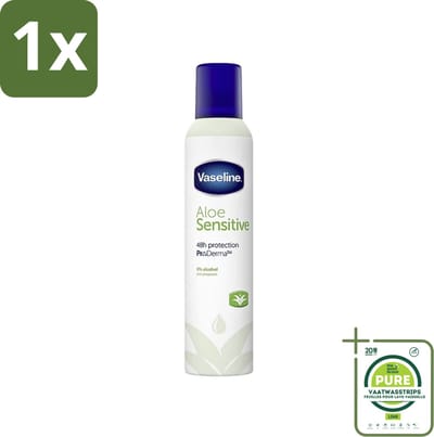 1 x Vaseline - Aloe Sensitive - Deospray - Zacht voor de Huid - 250 ml - Deodorant Voor Gevoelige Huid - Frisheid - Zachte Huid - Anti-transpirant - Aloë Vera