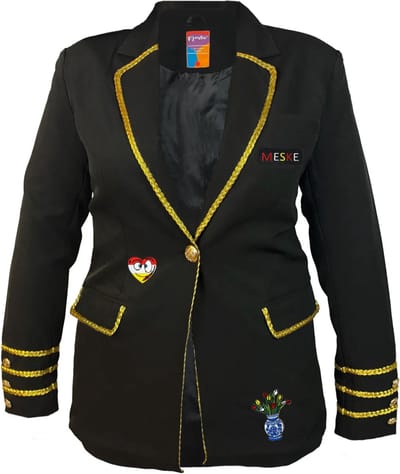 Fjesta© Oeteldonk jasje met emblemen – Luxe – Dames - Maat S - Carnavalskleding Dames - Carnaval