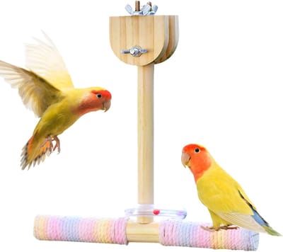 Vogel Zitstok - Klimtouw Vogel - Binnen en Buiten - Natuurlijk Katoen - Uniek