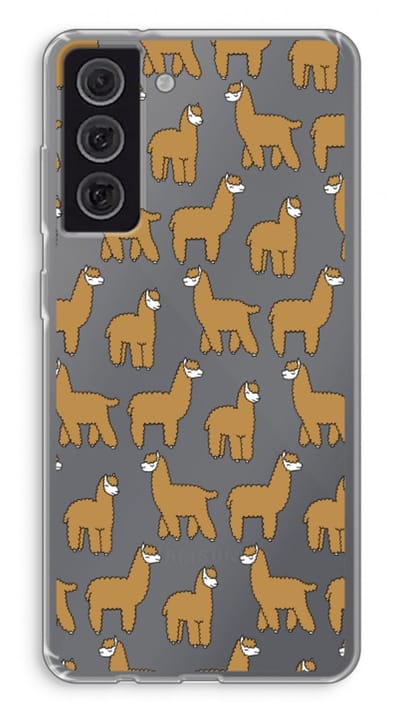 Case Company® - Hoesje geschikt voor Samsung Galaxy S21 FE hoesje - Alpacas - Soft Cover Telefoonhoesje - Bescherming aan alle Kanten en Schermrand