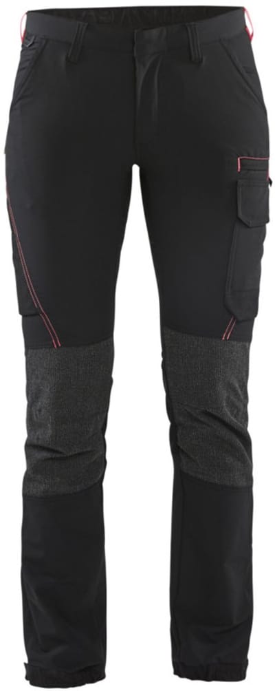 Blaklader Dames Service werkbroek 4-weg stretch 7122-1645 - Zwart/Rood - C32