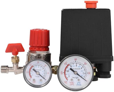 Krachtige Luchtcompressor tot 12 bar met Drukschakelaar, Regulator en Hoge Doorstroom van 3000L/min, Geschikt voor Diverse Toepassingen