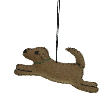 Hond bruin (mini), vilt 9x1x4,5cm