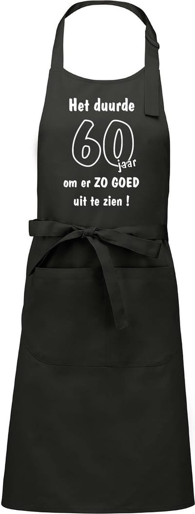 Mijncadeautje - Keukenschort - BBQ schort - Het duurde 60 jaar - chique grijs