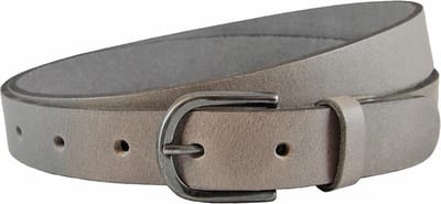 Landley Leren Riem met afgeronde gesp – 3 cm - Damesriem / Herenriem – Echt Leer – Grijs - Riemmaat 105