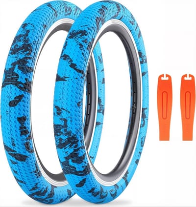 Fietsbanden Set - Banden Binnenbanden - Fiets Onderhoud - Uniek Bandenprofiel - 20 Inch - Zwart Blauw